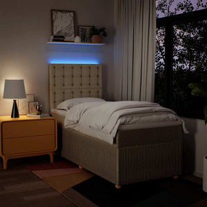 Giroletto a Molle con Materasso Crema 90x190 cm in Tessuto 3294230