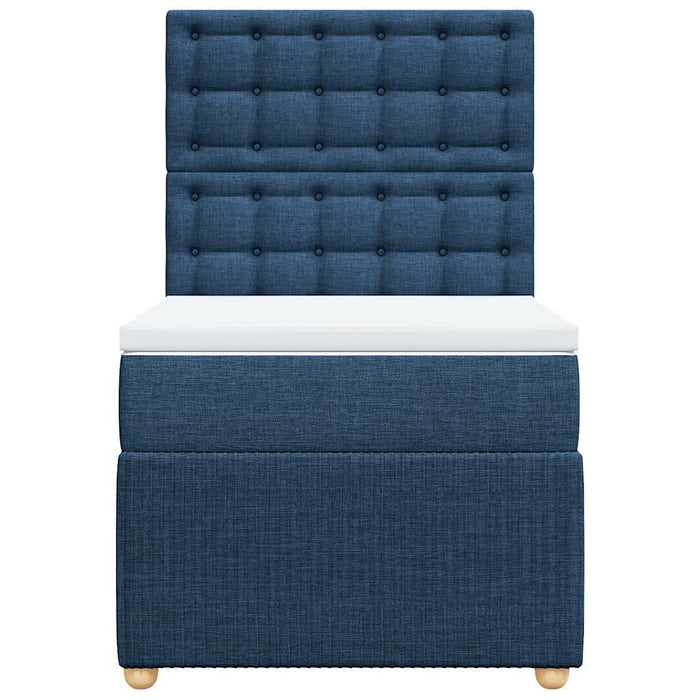 Giroletto a Molle con Materasso Blu 90x190 cm in Tessuto