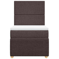 vidaXL Giroletto a Molle con Materasso Marrone Scuro 90x200 cm Tessuto