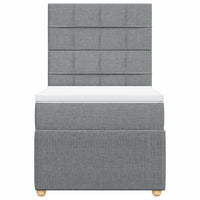 Giroletto a Molle con Materasso Grigio Chiaro 90x200 cm Tessuto