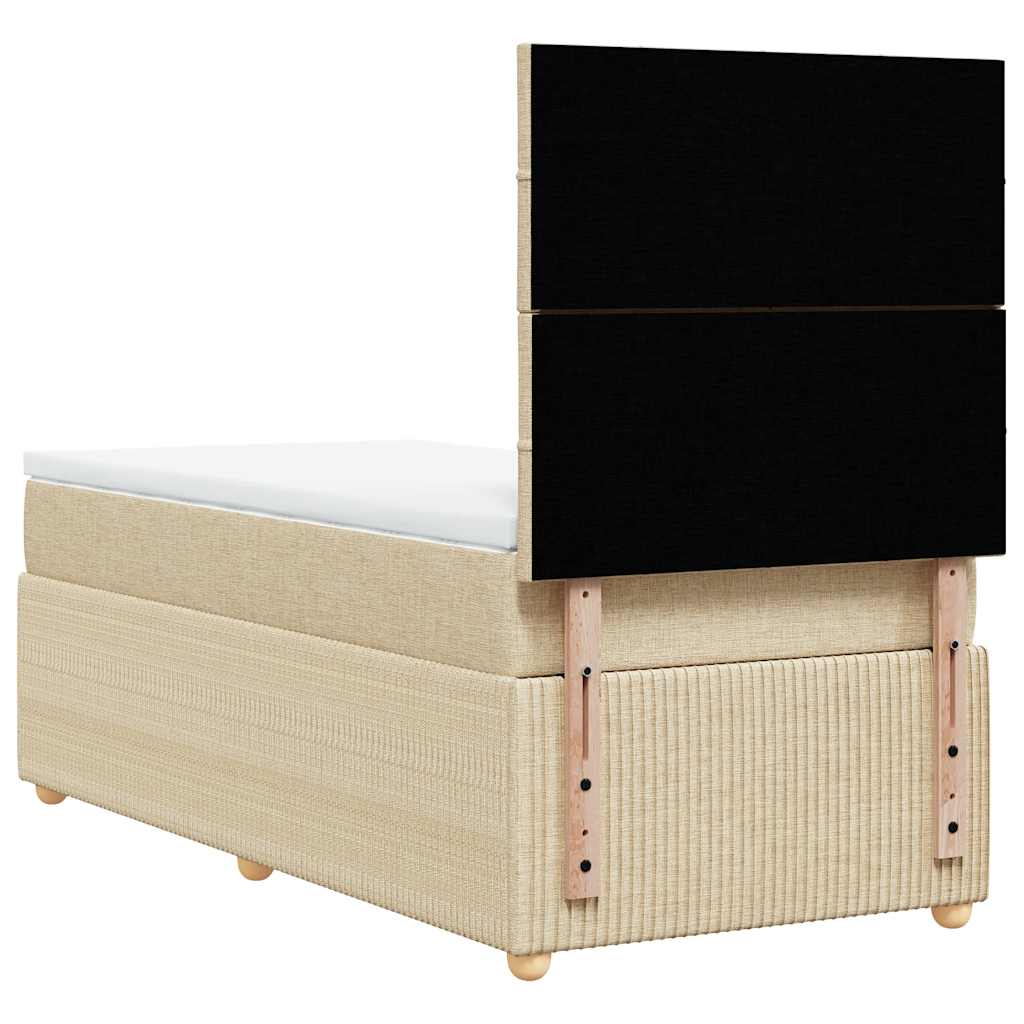 Giroletto a Molle con Materasso Crema 90x200 cm inTessuto