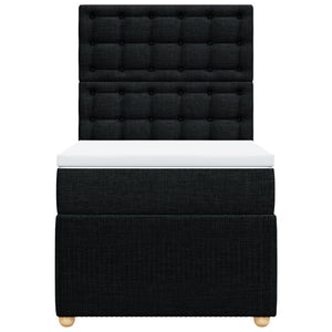 Giroletto a Molle con Materasso Nero 90x200 cm in Tessuto 3294255