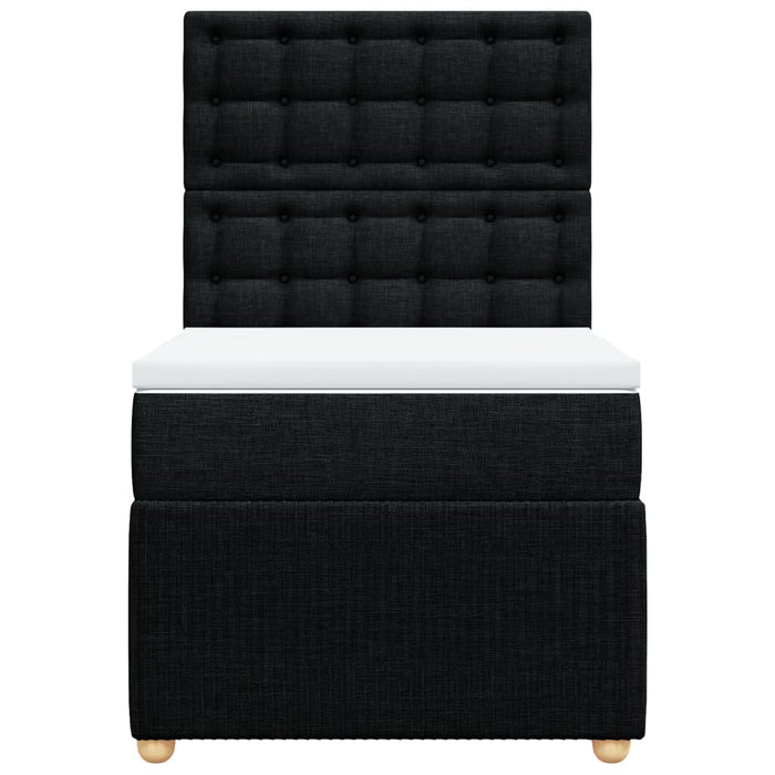 Giroletto a Molle con Materasso Nero 90x200 cm in Tessuto 3294255