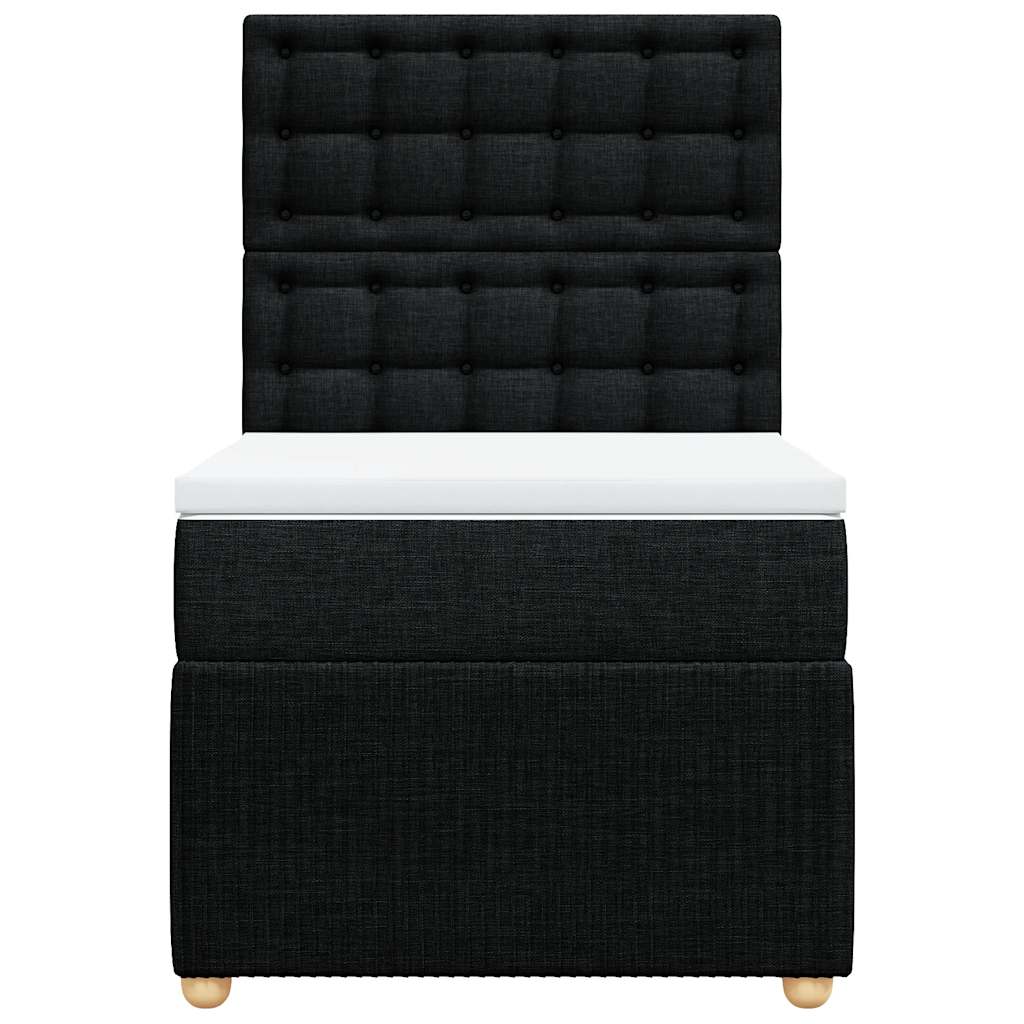 vidaXL Giroletto a Molle con Materasso Nero 90x200 cm in Tessuto