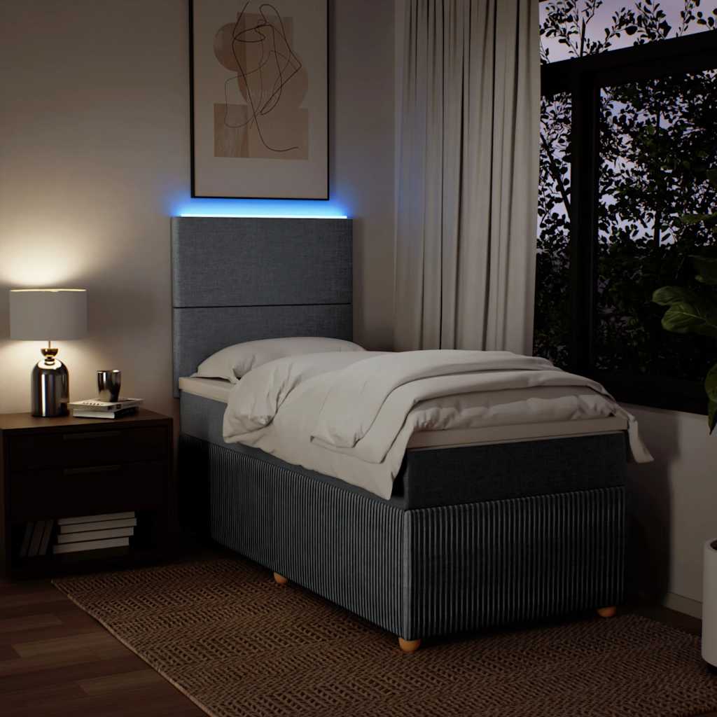 Giroletto a Molle con Materasso Grigio Chiaro100x200 cm Tessuto 3294260