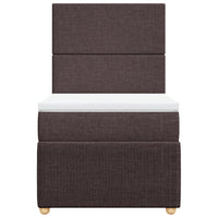 Giroletto a Molle con Materasso Marrone Scuro 100x200cm Tessuto 3294263