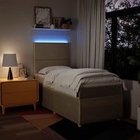 Giroletto a Molle con Materasso Crema 100x200 cm in Tessuto 3294265