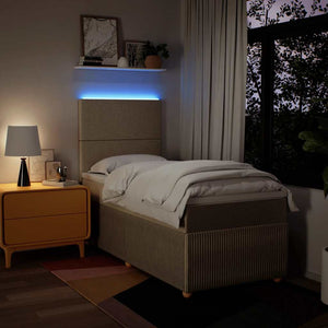 Giroletto a Molle con Materasso Crema 100x200 cm in Tessuto 3294265