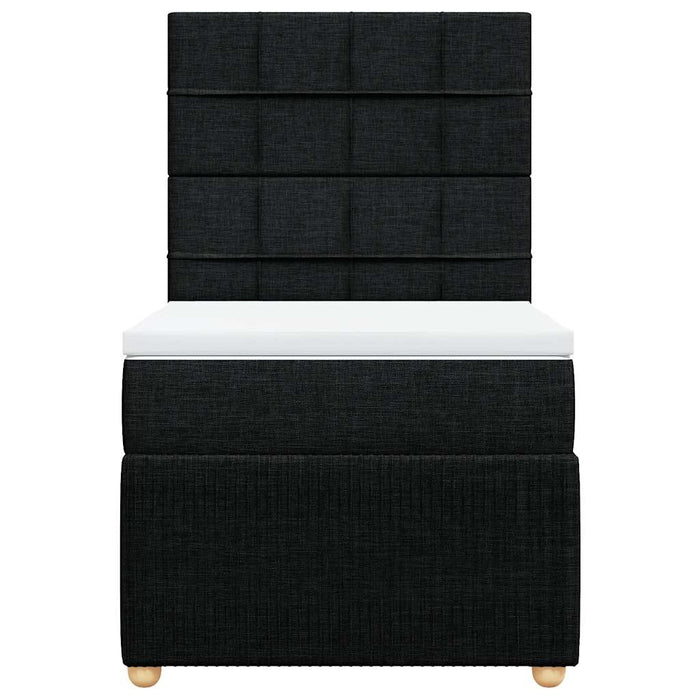 Giroletto a Molle con Materasso Nero 100x200 cm in Tessuto 3294269