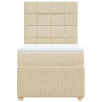 Giroletto a Molle con Materasso Crema 100x200 cm in Tessuto 3294272