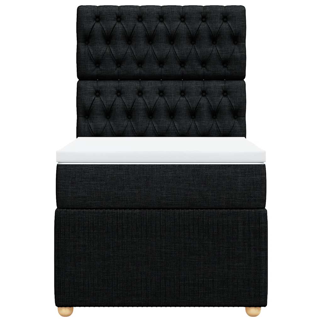 Giroletto a Molle con Materasso Nero 100x200 cm in Tessuto 3294276