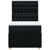 Giroletto a Molle con Materasso Nero 100x200 cm in Tessuto 3294276