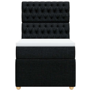 Giroletto a Molle con Materasso Nero 100x200 cm in Tessuto 3294276