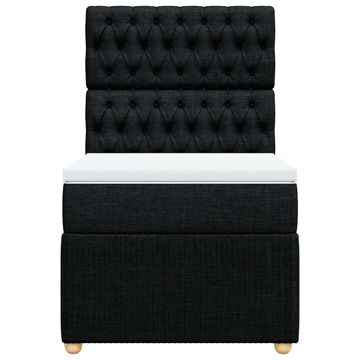 Giroletto a Molle con Materasso Nero 100x200 cm in Tessuto 3294276