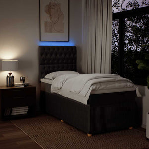 Giroletto a Molle con Materasso Marrone Scuro 100x200cm Tessuto 3294277