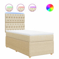 Giroletto a Molle con Materasso Crema 100x200 cm in Tessuto 3294279