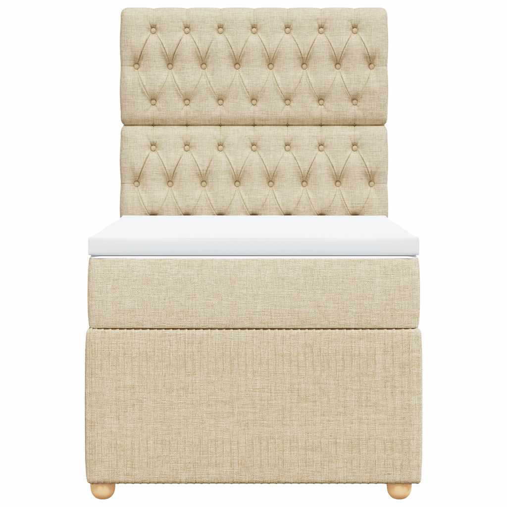 Giroletto a Molle con Materasso Crema 100x200 cm in Tessuto 3294279