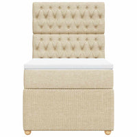 Giroletto a Molle con Materasso Crema 100x200 cm in Tessuto 3294279