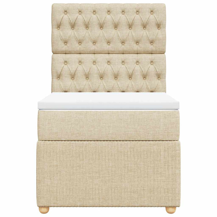 Giroletto a Molle con Materasso Crema 100x200 cm in Tessuto 3294279