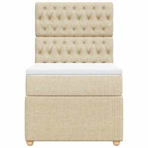 Giroletto a Molle con Materasso Crema 100x200 cm in Tessuto