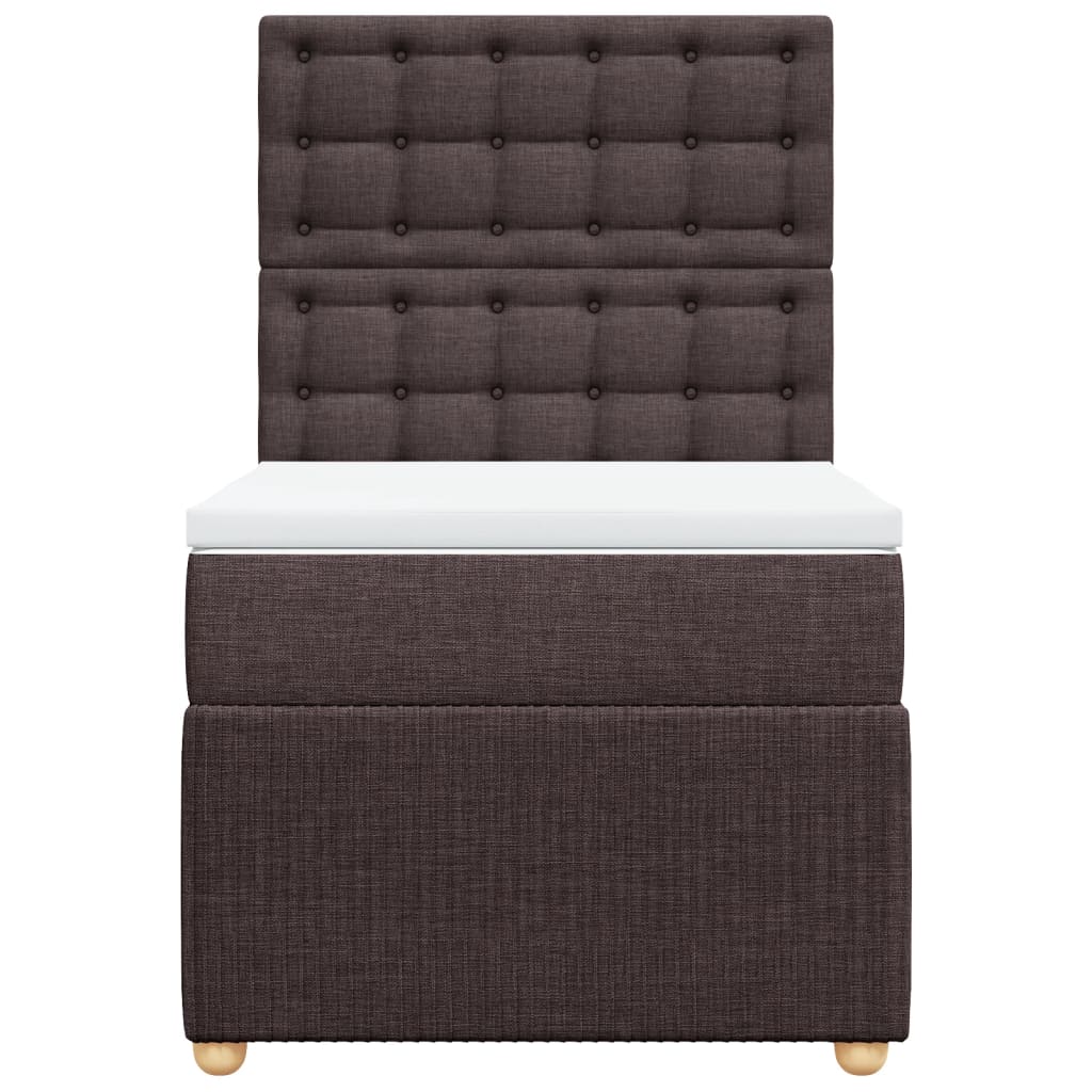 Giroletto a Molle con Materasso Marrone Scuro 100x200cm Tessuto 3294284