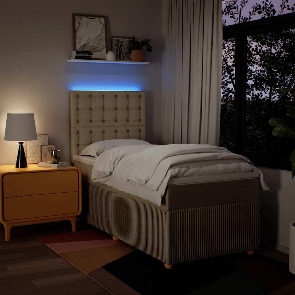 Giroletto a Molle con Materasso Crema 100x200 cm in Tessuto 3294286