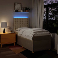 Giroletto a Molle con Materasso Crema 100x200 cm in Tessuto 3294286