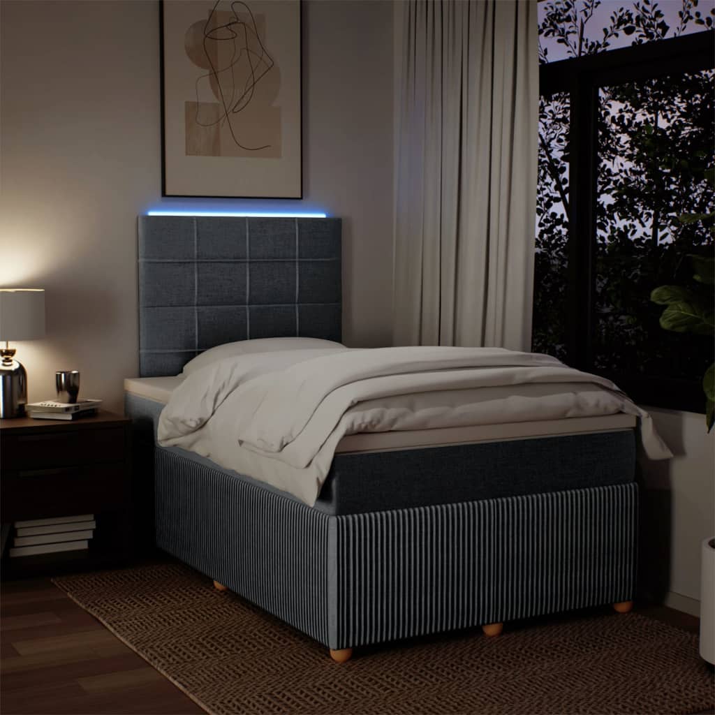 Giroletto a Molle con Materasso Grigio Chiaro 120x190cm Tessuto 3294295