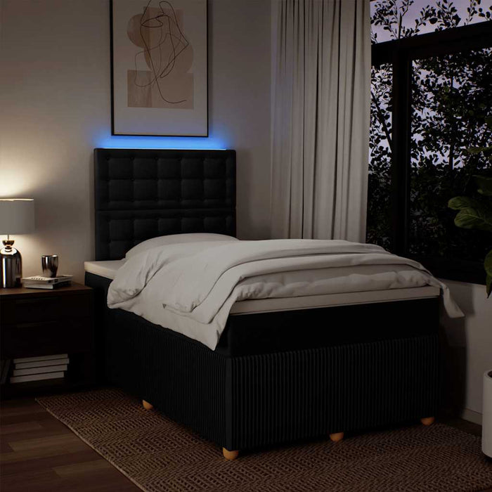 Giroletto a Molle con Materasso Nero 120x190 cm in Tessuto 3294311