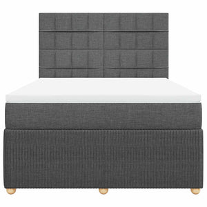 vidaXL Giroletto a Molle con Materasso Grigio Scuro 140x190 cm Tessuto