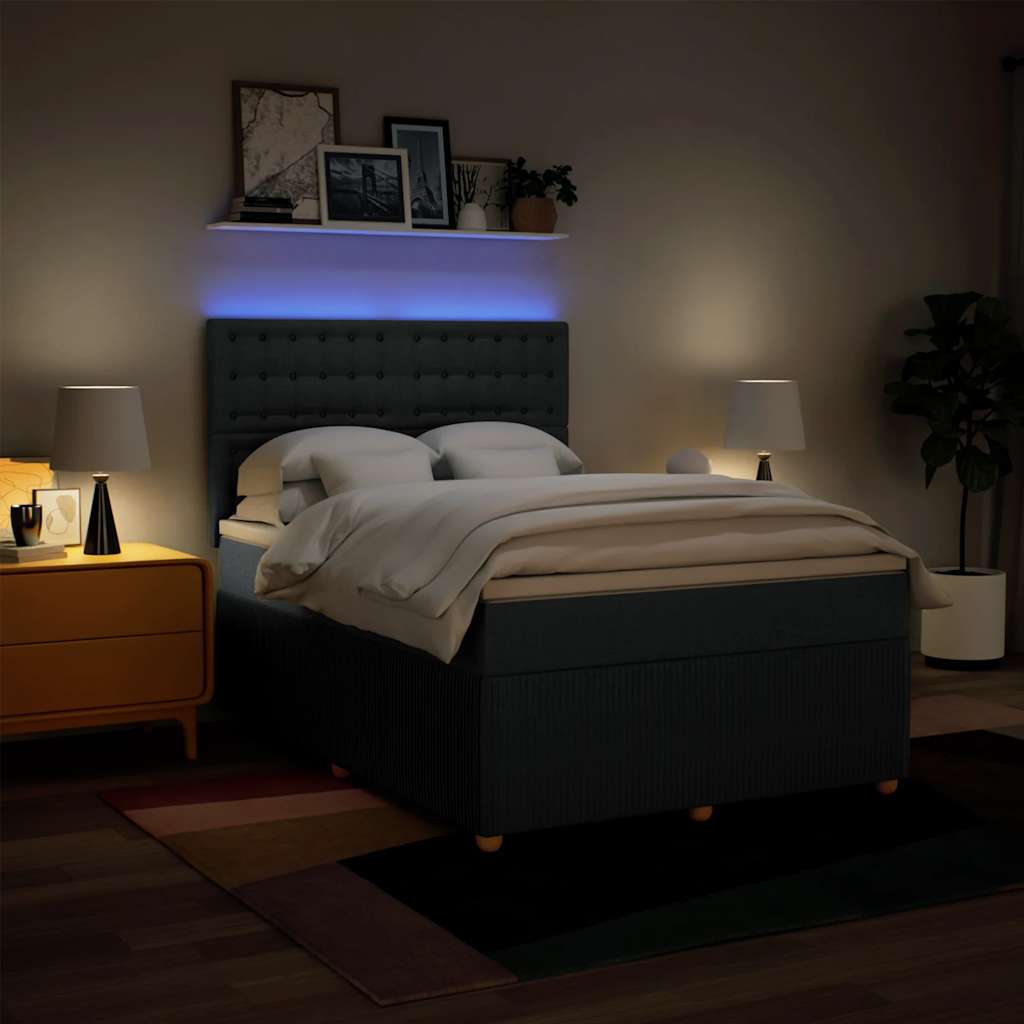 Giroletto a Molle con Materasso Blu 160x200 cm in Tessuto