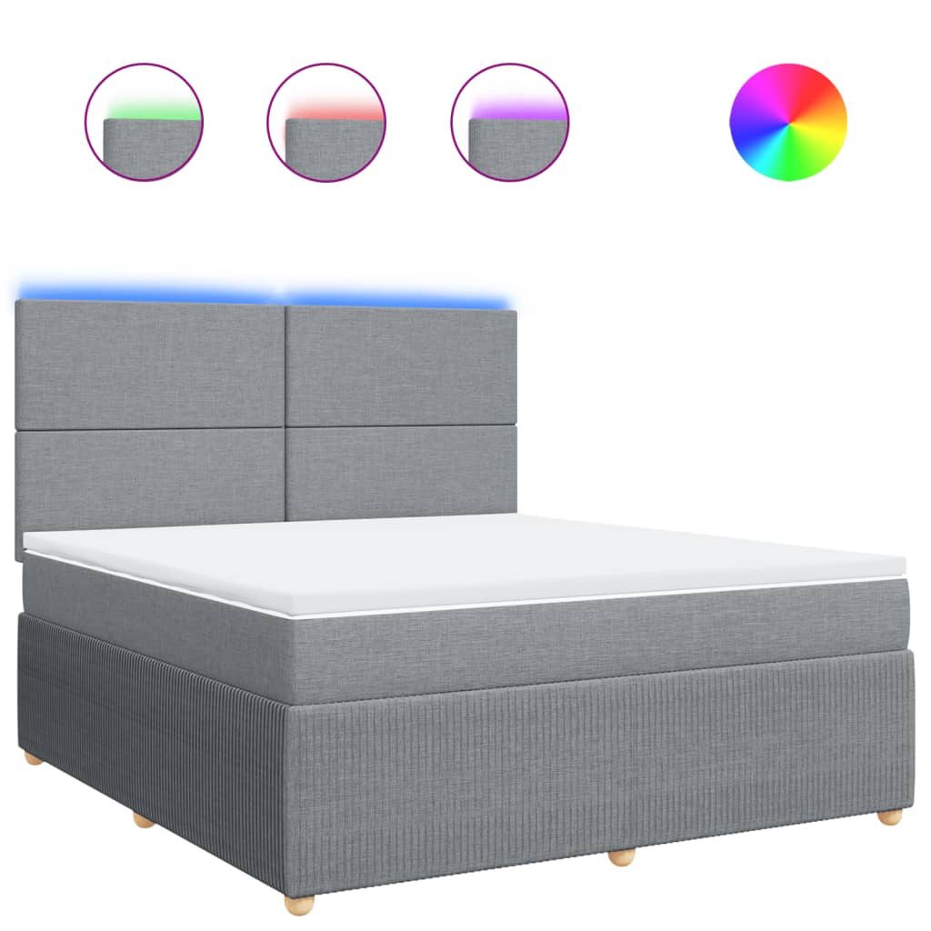 Giroletto a Molle con Materasso Grigio Chiaro180x200 cm Tessuto 3294428