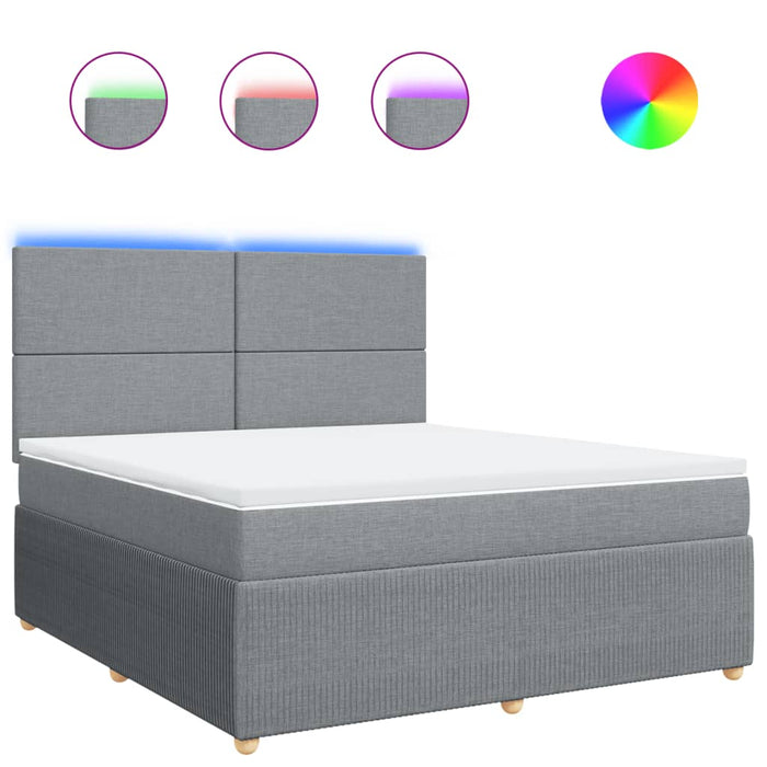 Giroletto a Molle con Materasso Grigio Chiaro180x200 cm Tessuto 3294428