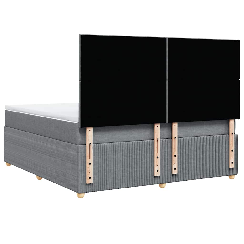 vidaXL Giroletto a Molle con Materasso Grigio Chiaro180x200 cm Tessuto