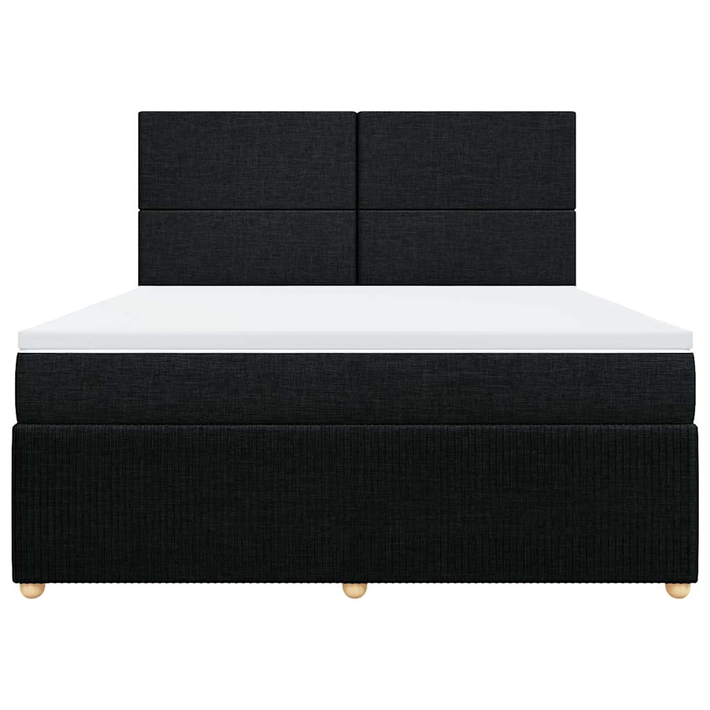 Giroletto a Molle con Materasso Nero 180x200 cm in Tessuto 3294430