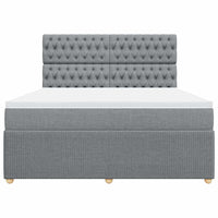 vidaXL Giroletto a Molle con Materasso Grigio Chiaro180x200 cm Tessuto