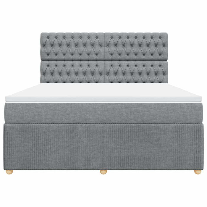 vidaXL Giroletto a Molle con Materasso Grigio Chiaro180x200 cm Tessuto