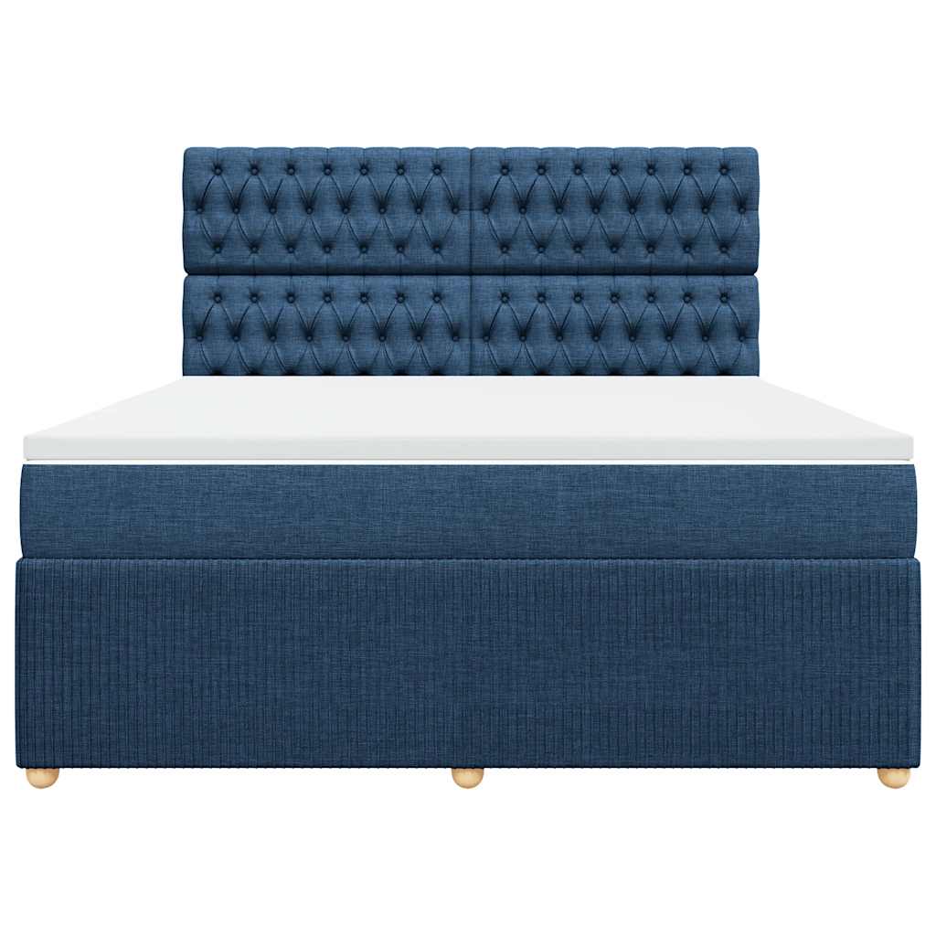 vidaXL Giroletto a Molle con Materasso Blu 180x200 cm in Tessuto