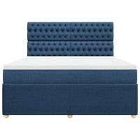 vidaXL Giroletto a Molle con Materasso Blu 180x200 cm in Tessuto