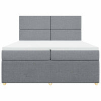 vidaXL Giroletto a Molle con Materasso Grigio Chiaro 200x200cm Tessuto