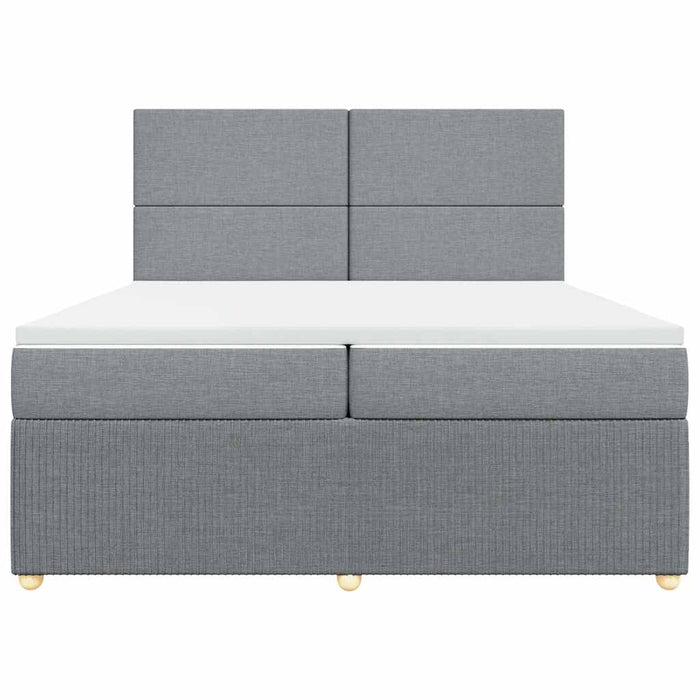 vidaXL Giroletto a Molle con Materasso Grigio Chiaro 200x200cm Tessuto