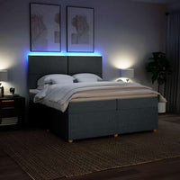 Giroletto a Molle con Materasso Grigio Scuro 200x200 cm Tessuto 3294457