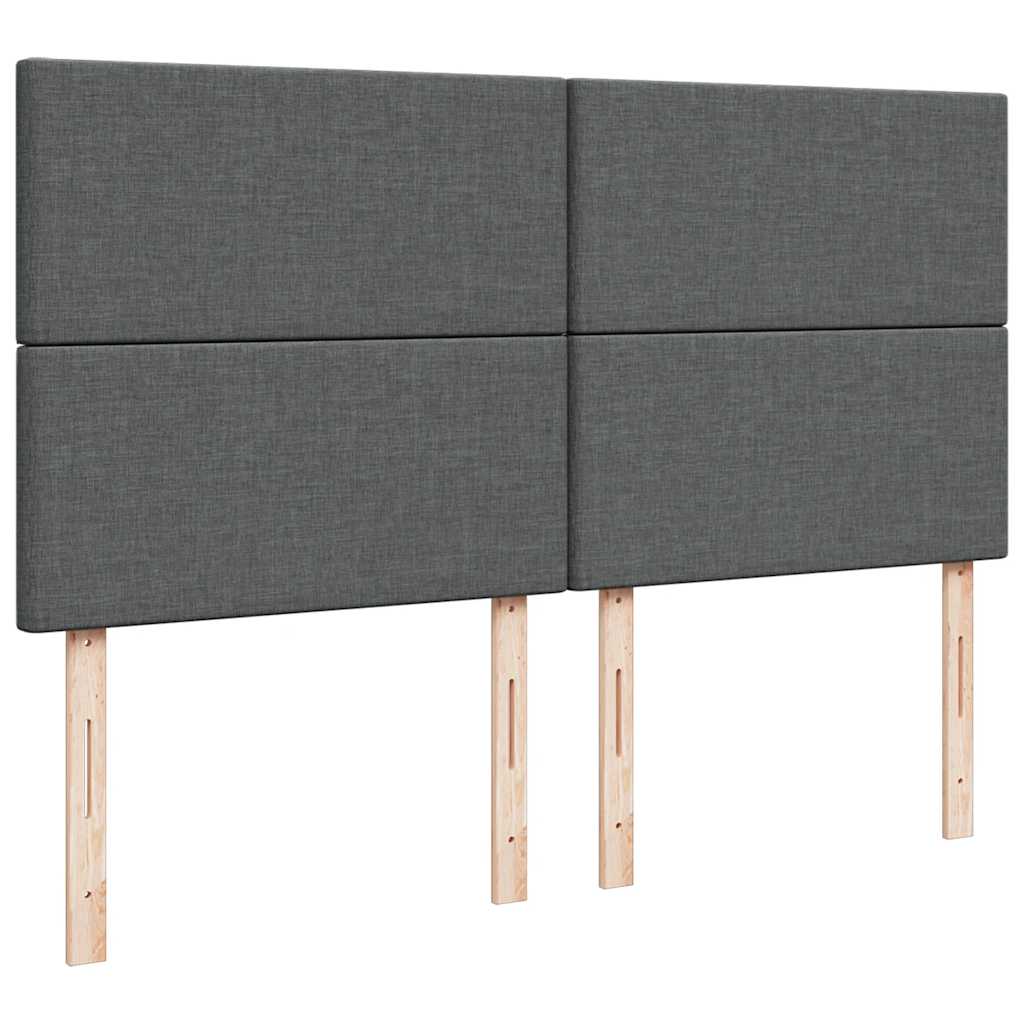 Giroletto a Molle con Materasso Grigio Scuro 200x200 cm Tessuto 3294457