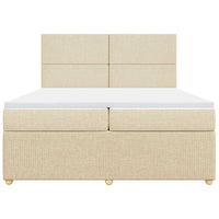 vidaXL Giroletto a Molle con Materasso Crema 200x200 cm in Tessuto