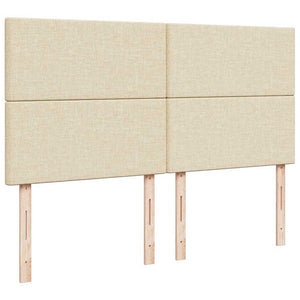 vidaXL Giroletto a Molle con Materasso Crema 200x200 cm in Tessuto