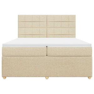 Giroletto a Molle con Materasso Crema 200x200 cm in Tessuto 3294468