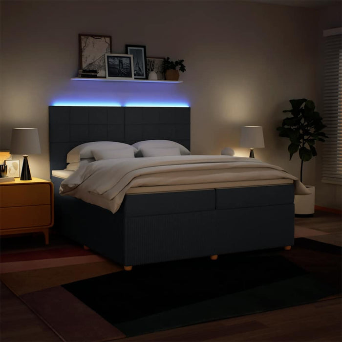 Giroletto a Molle con Materasso Blu 200x200 cm in Tessuto 3294469