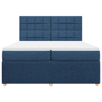 vidaXL Giroletto a Molle con Materasso Blu 200x200 cm in Tessuto