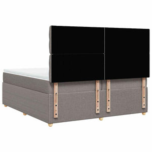 vidaXL Giroletto a Molle con Materasso Tortora 200x200 cm in Tessuto