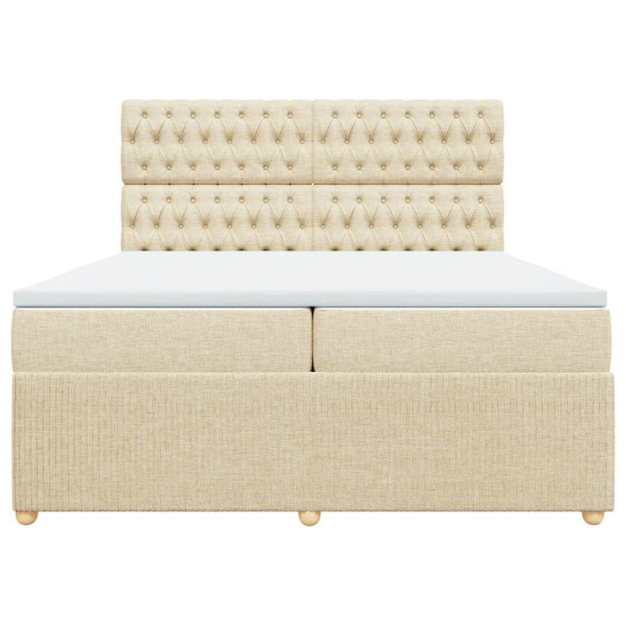 Giroletto a Molle con Materasso Crema 200x200 cm in Tessuto 3294475